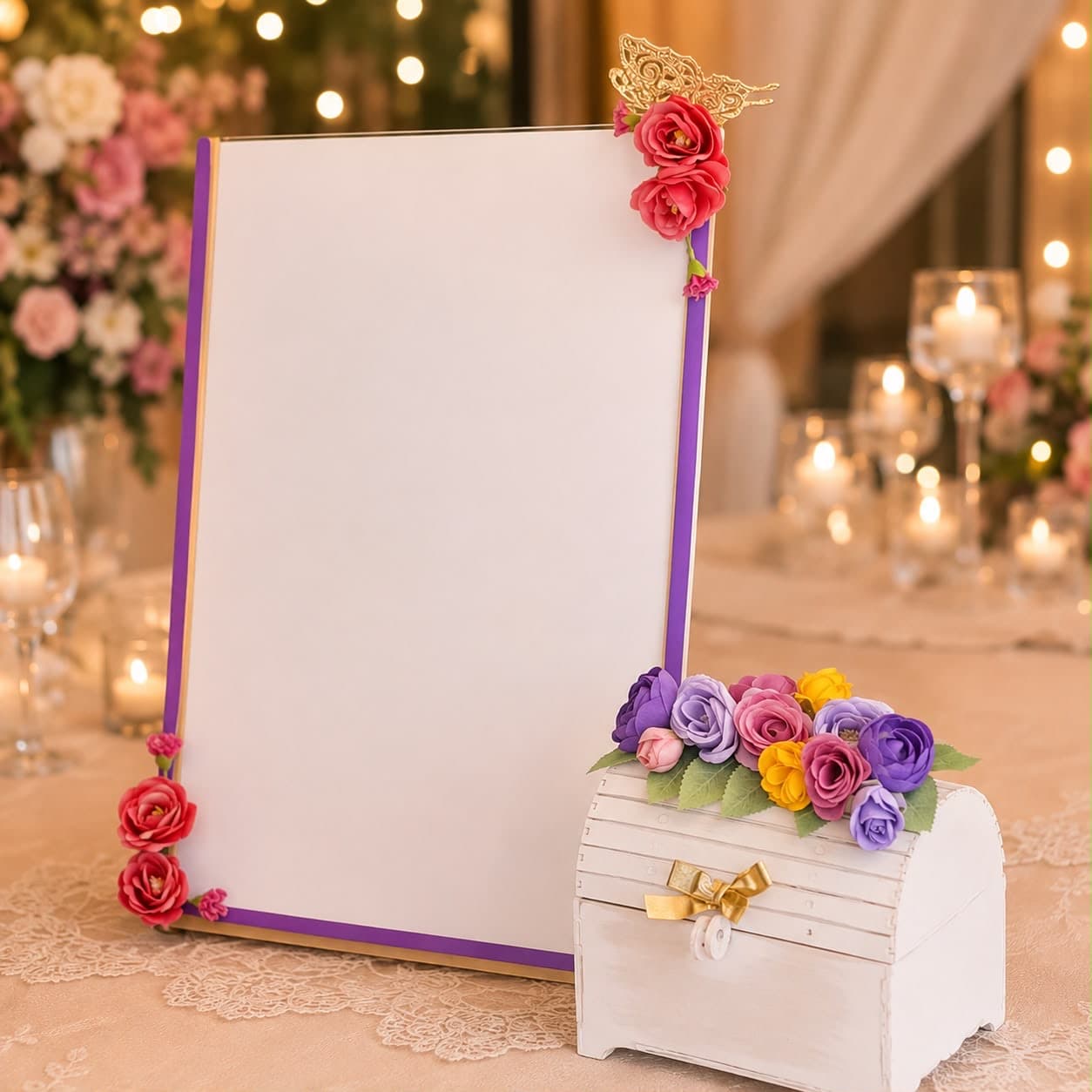 Cuadro de Firmas Clásico, diseño de Flora Eventos Florales