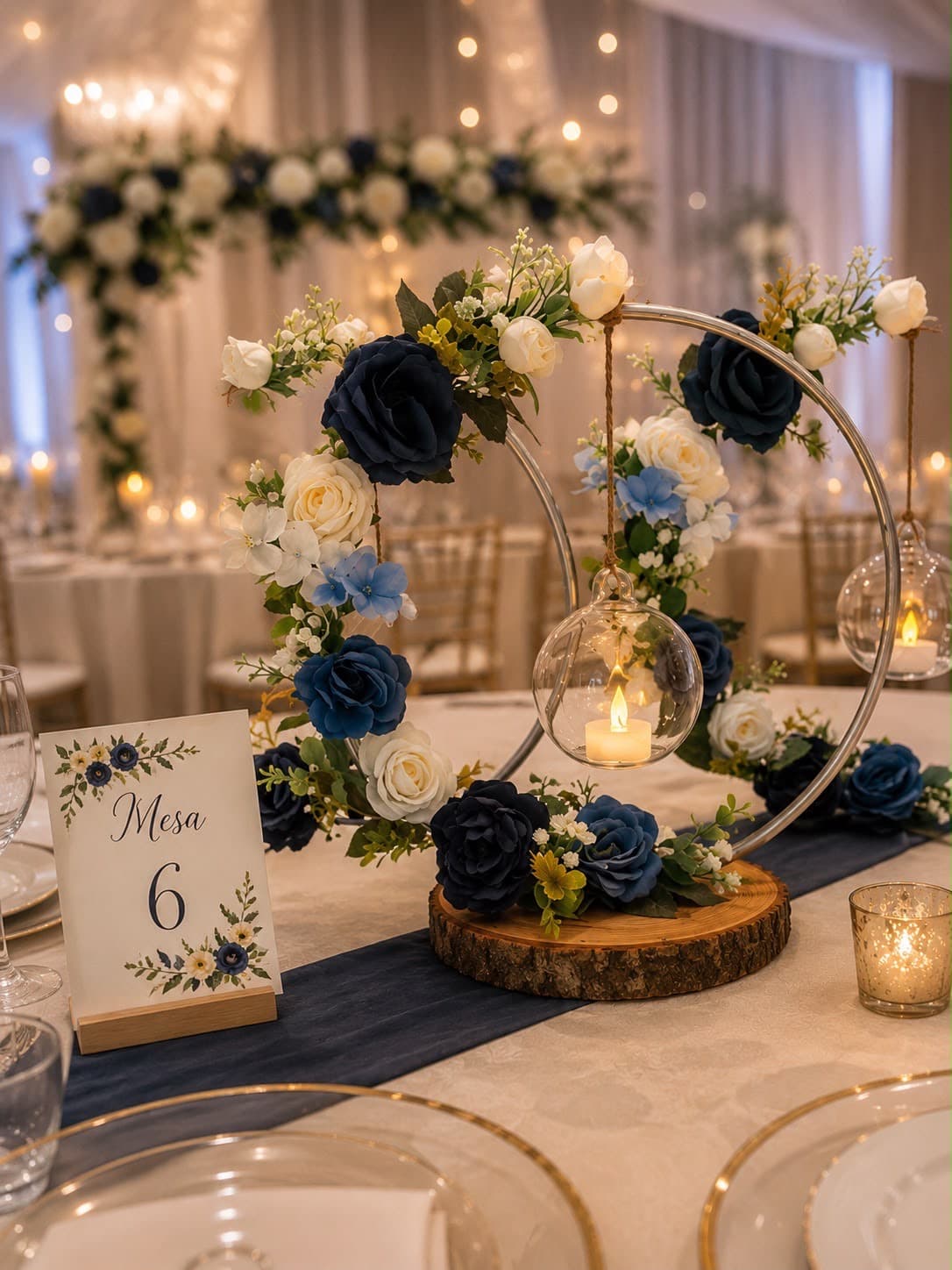 Aro Copón Colgante, diseño de Flora Eventos Florales