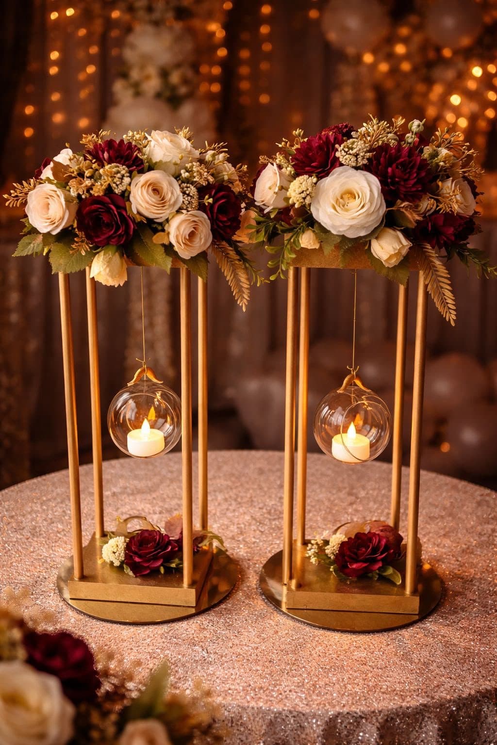 Farol Copón Colgante, diseño de Flora Eventos Florales