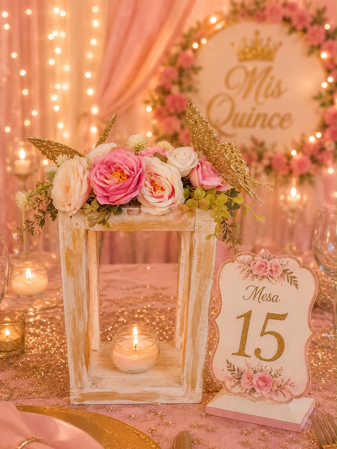 Farol Princesa, diseño de Flora Eventos Florales