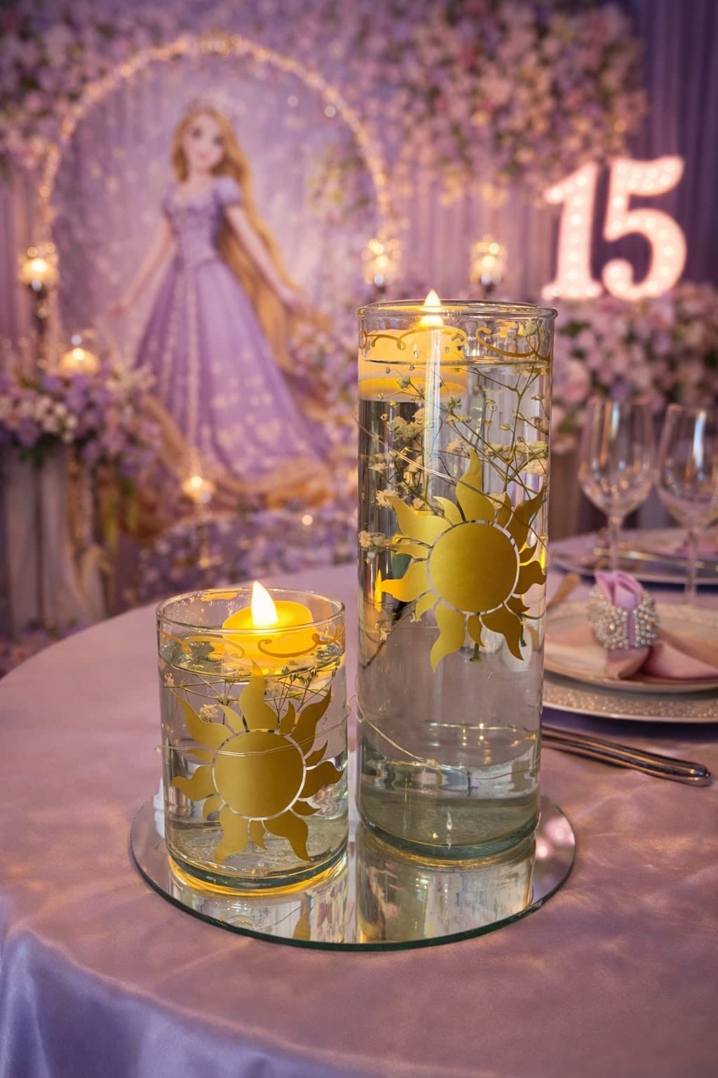Velas Flotantes, diseño de Flora Eventos Florales