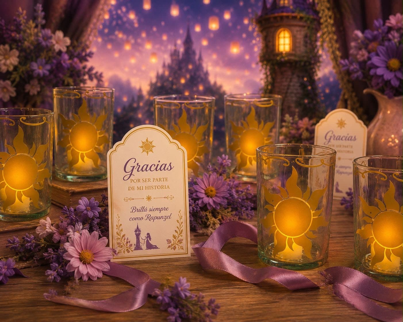 Lámparas Rapunzel Cristal, diseño de Flora Eventos Florales