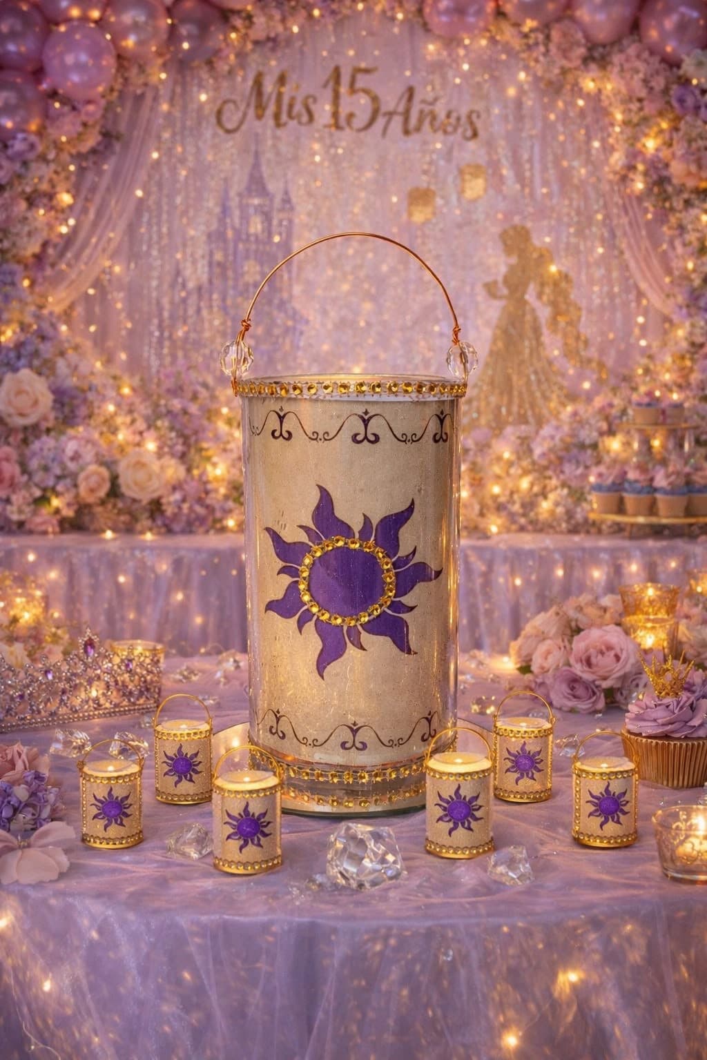 Velas Rapunzel, diseño de Flora Eventos Florales
